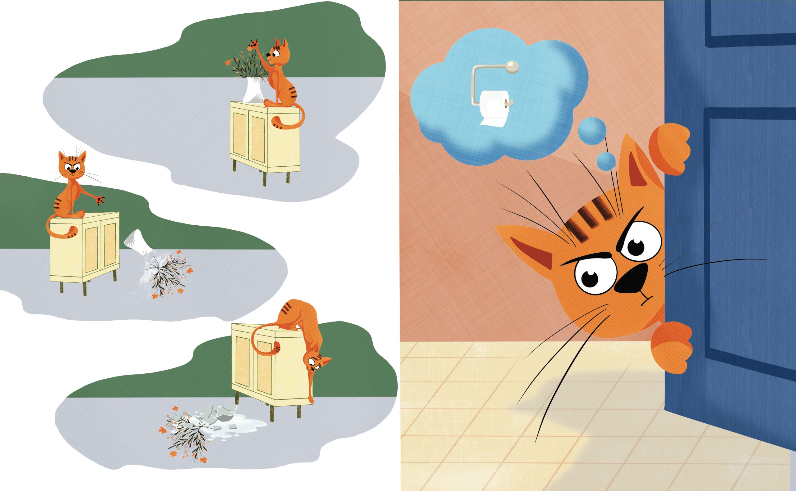 What can I do with toilet paper? - thought the cat