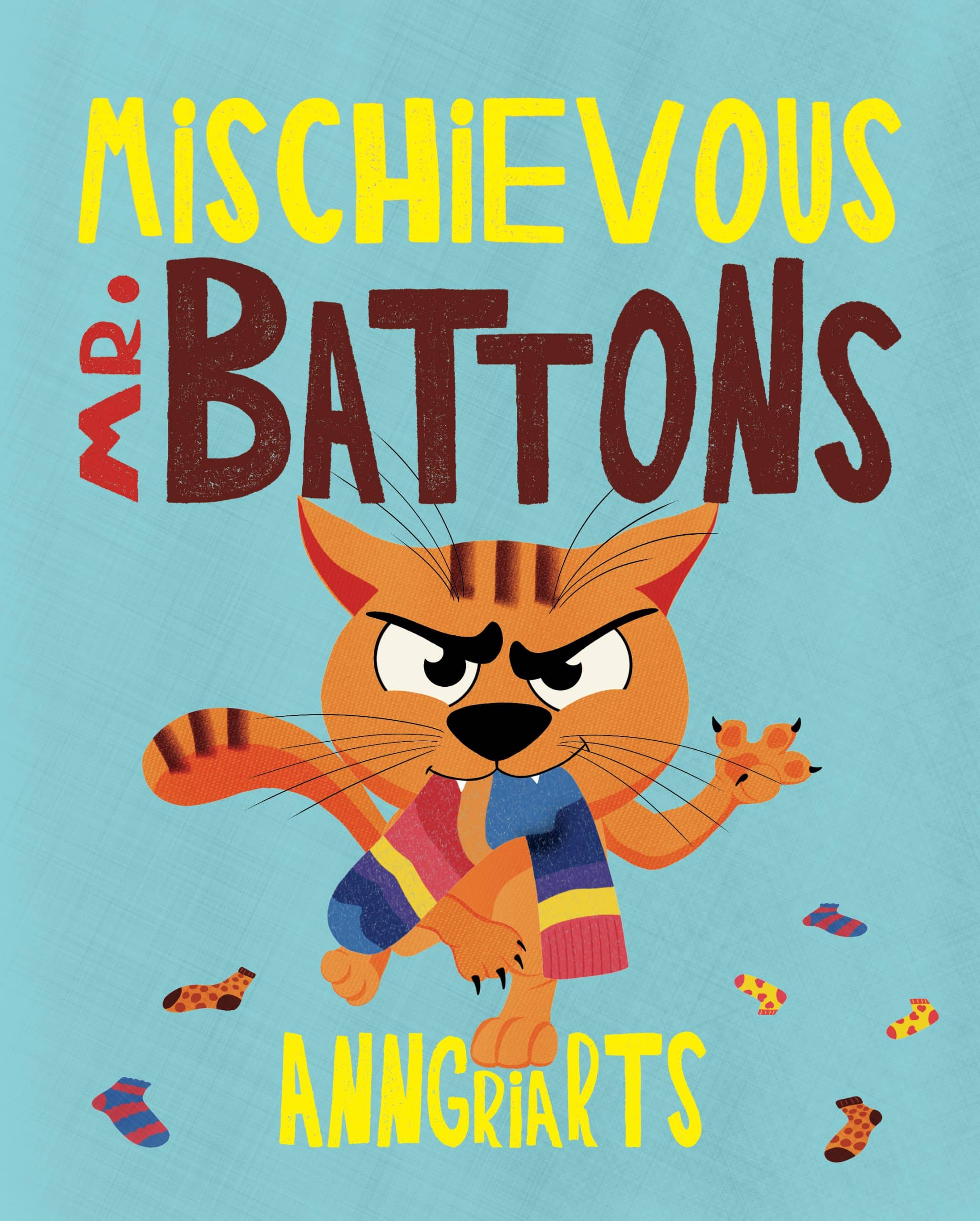 Cover of the children's book Mischievous Mr. Battons by Anngri Arts