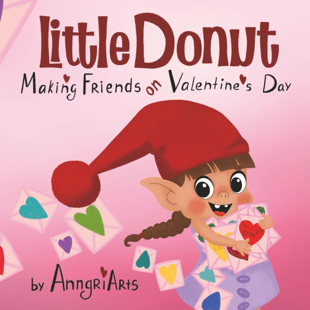 Little Donut children's book cover - kids book about friendship for Valentine's Day